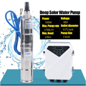 3" DC 48V Solar Water Pump Submersible Deep Bore Well Pump & MPPT Controller